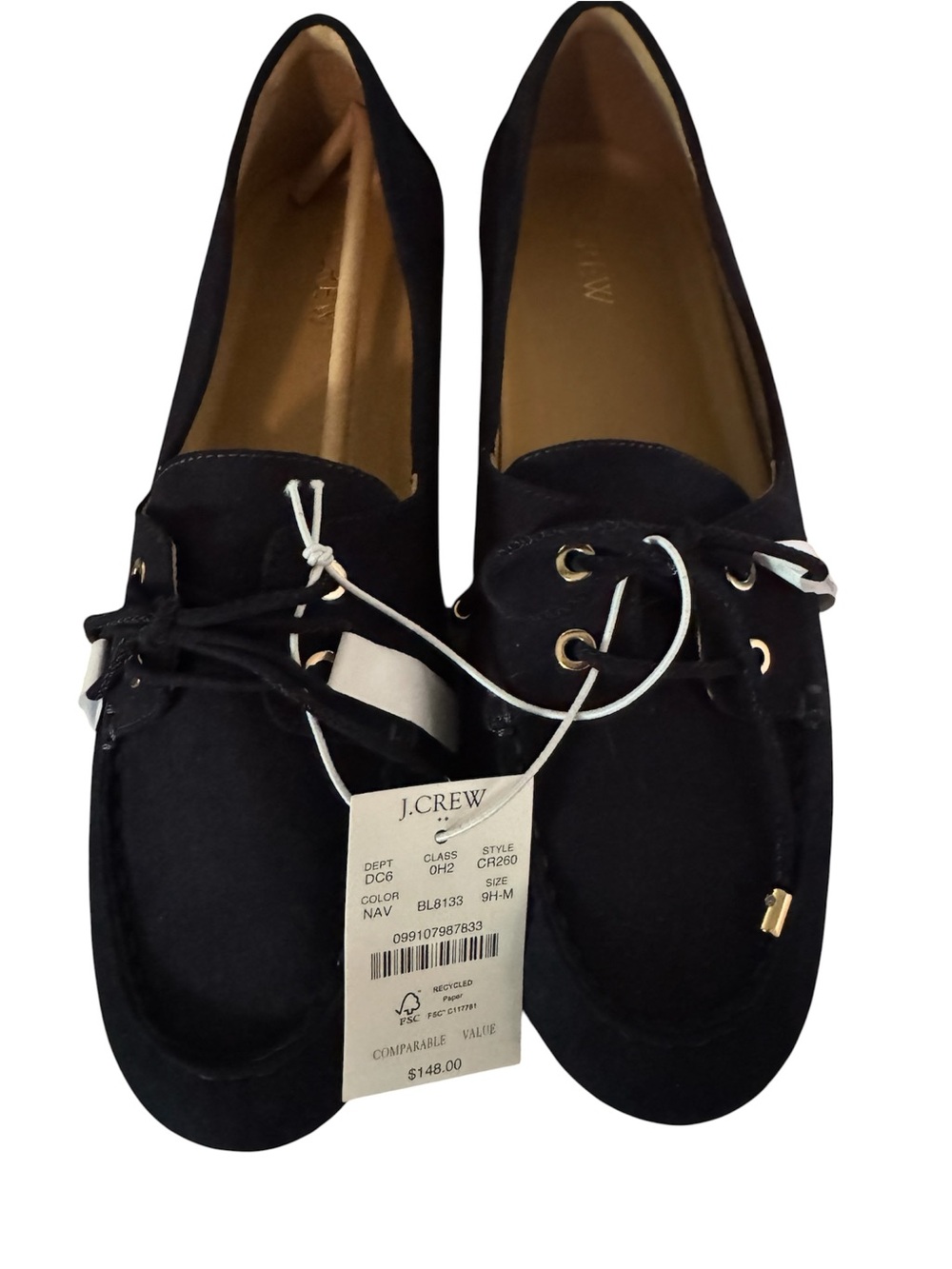 J. Crew Navy Suede Boat Loafers